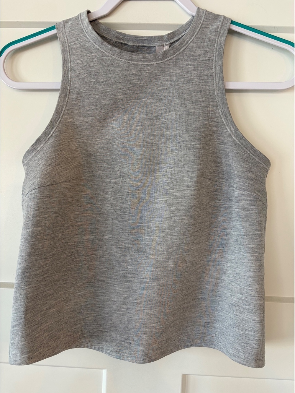Lululemon Wunder Train High-Neck Cross-Back Tank — Heather Grey, Size 4